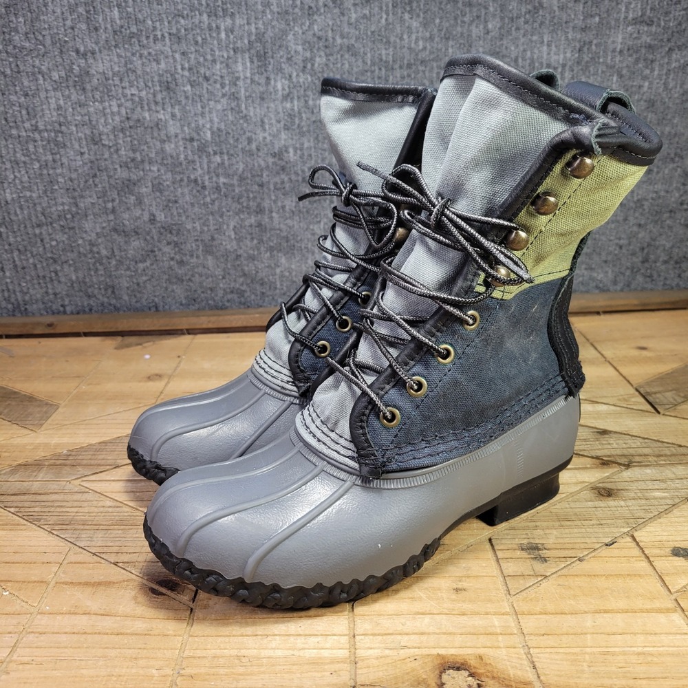 LL Bean Duck Boots Womens Size 6 Shoes Tri Color Canvas Signature Hunting Winter - Picture 2 of 14